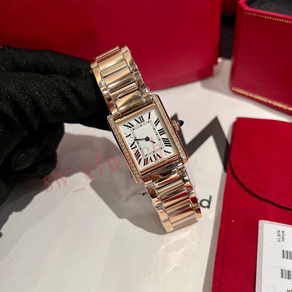 Роскошные бизнес -бизнес элегантные женские часы -дизайнер часы Quartz Движение модно высококачественные классические прямоугольные часы 25 мм 27 -мм водонепроницаемые часы 27 мм