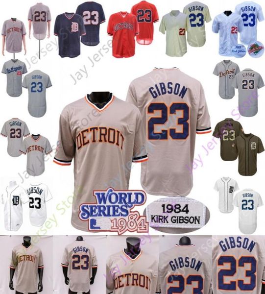 Kirk Gibson Jersey 23 1984 Saluta de patch ws para serviço cinza Cooperstown marinho cinza branco craem laranja malha bp time s3xl2022623