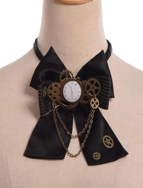 Unisex Vintage Costume Accessories Bonze Bownot Bowtie Industrial Victorian Tie Tie Costum