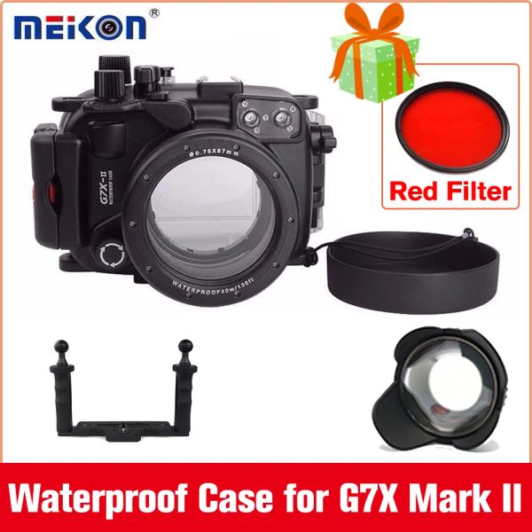 Peças MEIKON 40M/130 pés subaquáticas Caía de câmera à prova d'água para Canon G7X Mark II