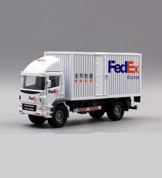 160 Scale Toy Car Metal Alloy Commerical Express Express FedEx Van Diecasts Cargo Truck Model Toys F Kids Collection LJ2009303010605