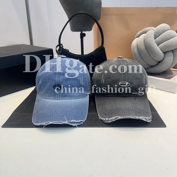 Denim Baseball Cap Designer Cap Men Fashion Cappello strappato Cappello per leisure Outdoor Broken Street Cappello da cowboy Cappello da sole da viaggio estivo