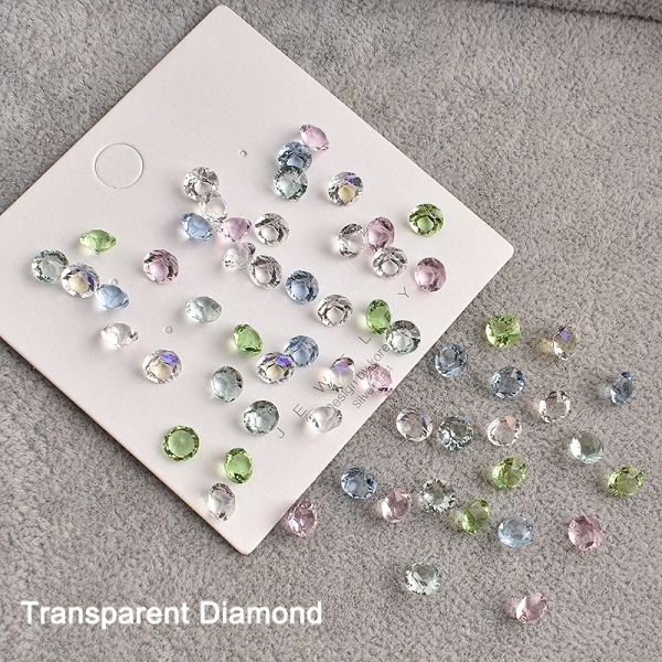 Decorazioni trasparenti a punta a fondo per diamante nail art rhinestone con punta sotto impilamento k9 vetro cristallo in vetro 3d unghia fai -da -te accessori 6mm