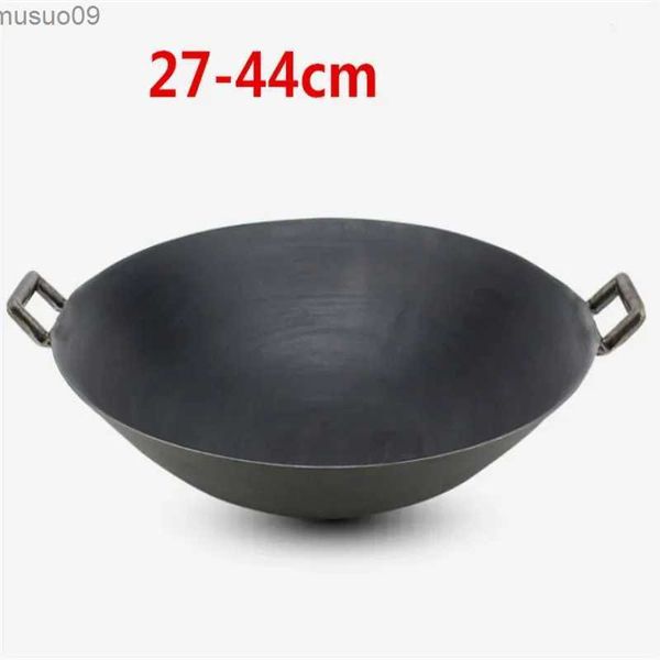 PANS COPERCHIO CASTURA DOPPIO CASTRO WOK WOK non rivestito non rivestito Classico CAMPING OUTDOOR CAMPORE CINE COTTORE CUSCINE CUSCINE WOK FRY PANL2403