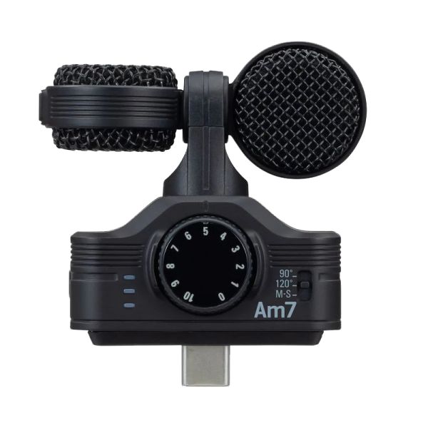Microfones de alta qualidade Zoom AM7 Microfone de gravação estéreo no meio do dispositivo para Android para Android para videocono de videoclipe Vlogging
