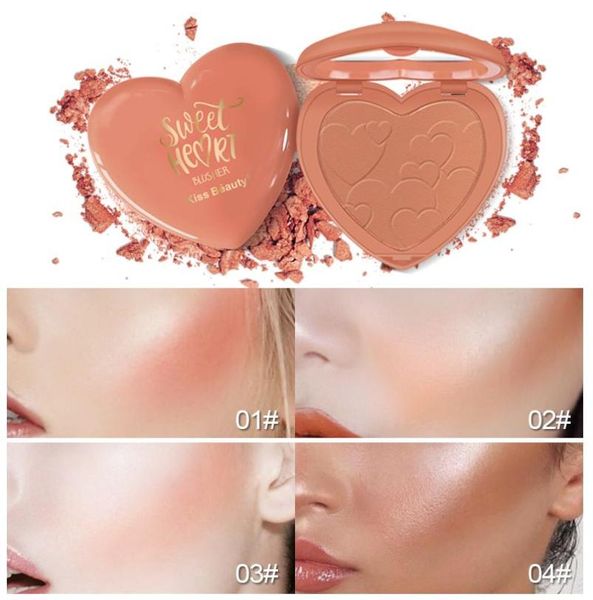 Allık öpücük güzellik yüzü bronzer paleti kalp şekli ayna kabak pigmenti uzun ömürlü su geçirmez kontur allık kb0472877823