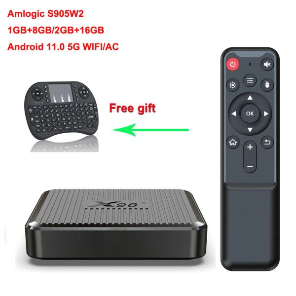 Box Android 11.0 TV Box AmLogic S905W2 5G WiFi Set Top Boxes 2GB16GB x98Q Smart Media Player Player