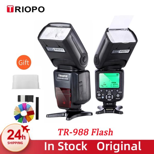 Acessórios Triopo TR988 TTL HSS High Speed Sync Camera Speedlite Flash para Canon e Nikon 6D 60D 550D 600D D800 D700 Câmera Digital SLR