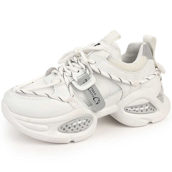 HBP Nicht-Brand-Dropshipping Custom White Chunky Schuhe für Frauen neue Stile atmungsaktive Modekeile Sneaker