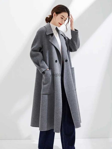 Trench femminile 2023 Global Best Vescidendo cappotto da donna autunno e inverno Wool Wool Pure Pure Wooling Comfort All-Matching Womens Windbreakerl2403