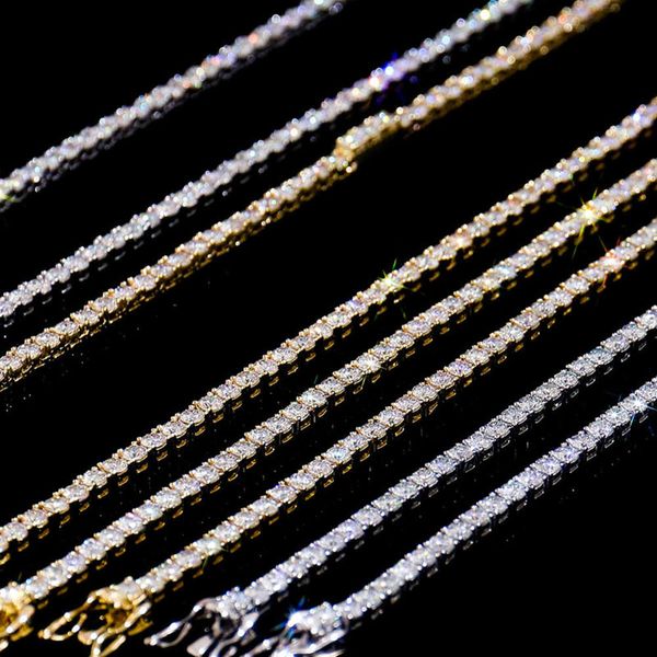 Laboratório de preços de fábrica por atacado Icelo de diamante de diamante de 3 mm 14k Chain de tênis de tênis de tênis de ouro 14k Chain de colar de gargantilha