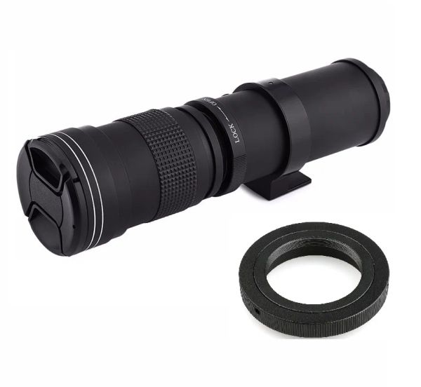 Аксессуары LightDow 420800 мм f/8.316 Super Teleboto Руководство Zoom Lens + T2 T Mount Ring Adapter для цифровых камер