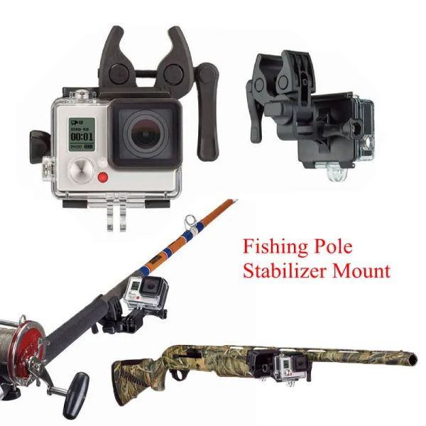 Telecamere Picatinny Fucile cannone Ambito da pesca a canna da pesca morsetto di supporto per la staffa per GoPro Eroe 3+ 4 Xiaom Yi 4K II SJCAM SJ5000 SJ4000