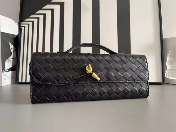 Andiamo Designer Lange Clutch -Taschen mit Griff intrecciato Häkeln weich