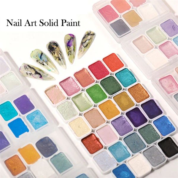 Decorazioni 40 colori nail art vernice solida per pigmento acquerello blu decorazione manicure viola vernice metallica disegnare l'arredamento di polvere glitter cromata