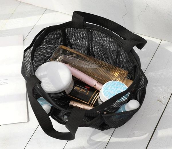 Lagerbeutel Mesh Dusch Caddy Basket Bad Bag Organizer Tasche Camping mit Taschen und Griffen6835456