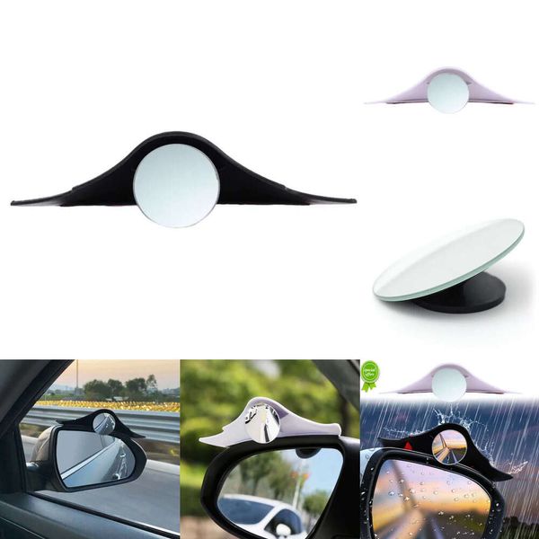 Novo carro retrovisor Rain Eybrow Blind Spot Pequeno redondo 360 graus de estacionamento espelho auxiliar Glass HD de grande angular