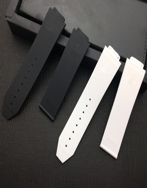 Borracha de silicone branco preto para cinta para bandas de vigia do big bang 25 mm de relógio de 17 mm com logotipo butterfly buckle Flat Tool3086658