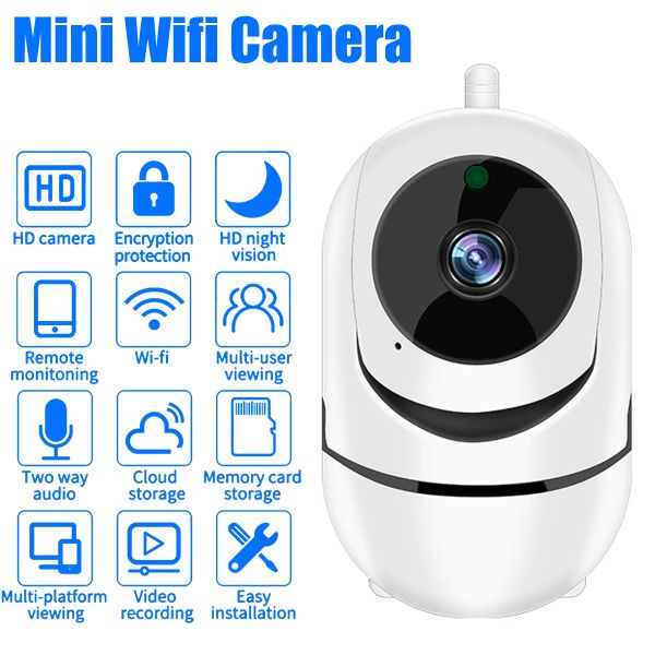 Câmera de câmeras 360eyes HD 720p Wi -Fi IP Câmera de vigilância doméstica interna Câmera de vigilância bebê Monitor de animais de estimação Câmera do sistema de alarme de movimento noturno