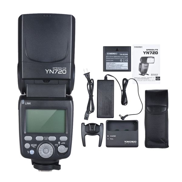 Сумки yongnuo yn720 Flash Speedlite Беспроводная флэш -флэш -мастер Speedlite gn60 LCD -дисплей литийная батарея для камеры DSLR Canon Nikon