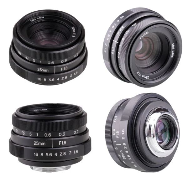 Zubehör Fujian 25mm F1.8 C Mount CCTV Objektiv II Kamera Objektiv für N1 Fujifilm FX NEX MICRO 4/3 EOS M Schwarz kostenlos Versand