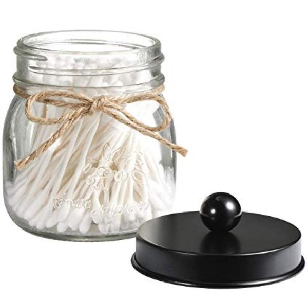 BAGNO MASON regolare BAGNO APOTHECARY SCORSO ORGANIZZATORE VANITÀ DI VAITTO RUMICO DECIVI DEL CAPISTRO NERO MATTE PER BATTONE PER IL CONTENI DI COTONE 7730661