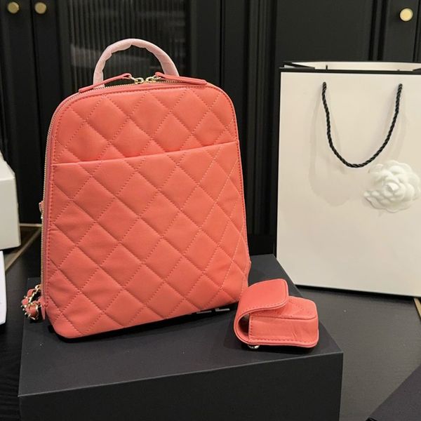 Neue Shell -Rucksack klassische Designer Handtasche Frauen Großkapazität Fashion School Tasche Luxusumbetasche Mini Fahrradbeutel Kette Tasche Flip Diamond Gitter