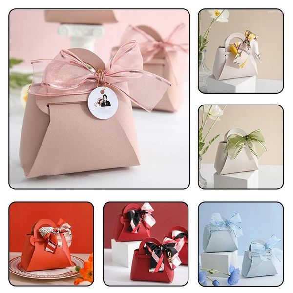 Geschenkverpackung Lederbeutel Bugbandverpackungstasche Hochzeit Gastbevorzugungen Distributionen Weihnachten Party Candy Box Mini -Handtasche