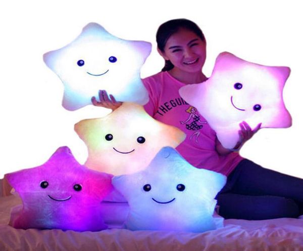 Luce flash a LED Cuscinetto cuscino a cinque stelle peluche animali peluche giocattoli ripieni di illuminazione da 40 cm per bambini regalo di Natale 6363255