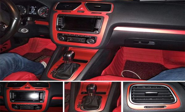 VW Scirocco/EOS İç Merkez Kontrol Paneli Kapı Tutucu Karbon Fiber Çıkartmalar Çıkartmalar Araç Stili Accessorie3350295