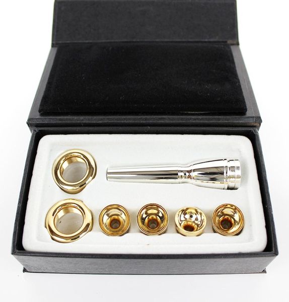 Neues BB -Trompete Mundstück Hochqualität 6 PCS LOT 2C 3C 2B 3B A Mehrzweck -Adapter -Profi BB Trompete Gold Lack NIZZ5128449