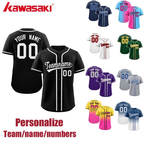 JKOK Herren Polos Männer Baseball Trikot Frauen Jersey Baseball Custom Team Shirt Print Person Name Name Stripe Hip Hop Sportswear Baseball T-Shirt