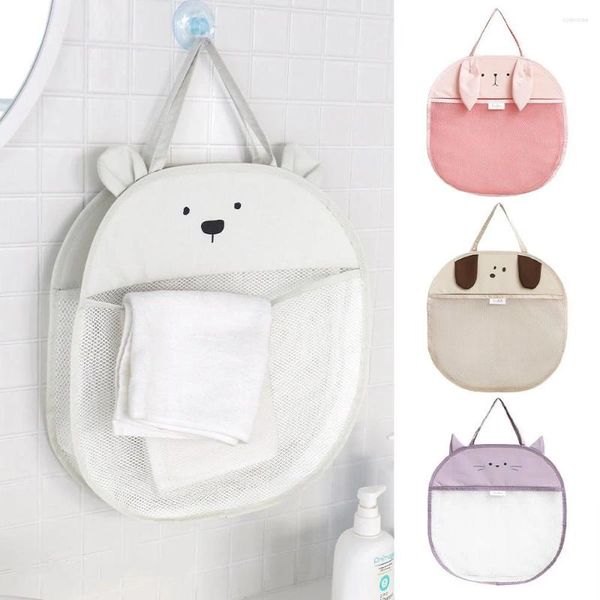 Scatole di stoccaggio giocattoli da bagno per bambini simpatico borsa per giocattoli a rete anatra forte con aspirazioni per bambini organizzatore per bambini