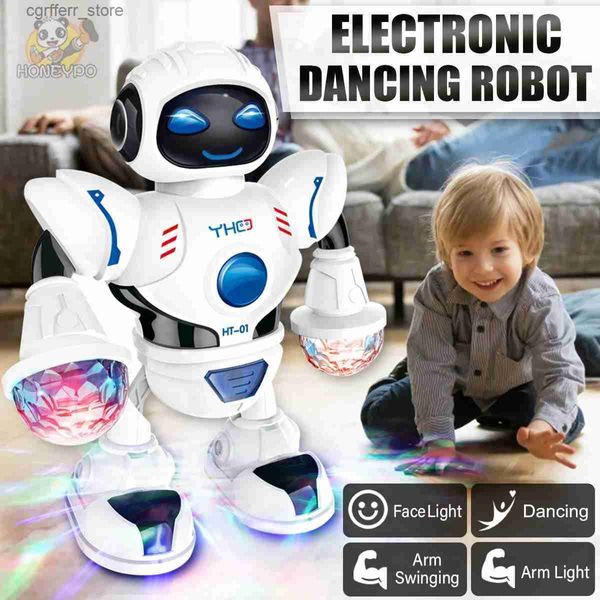 Toys Baby Bath Dancing Robot Electric Pet Electric Shining Musical Robot Toy Toy Educational Interactional Toys Kids Birthday Regali di compleanno 6-36 mesi giocattoli L48