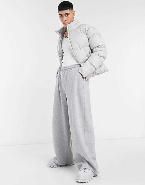 ZY Super lose Streetwear Dicke Joggers Baggy Grey High Tailled übergroß