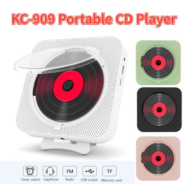 Radio Portable CD Music Player FM Radio BluetoothCompAtible 5.1 Stereo LED Schermo Wall Montable CD Player con telecomando IR