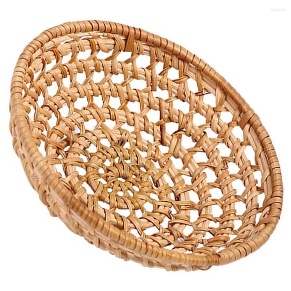 Ciotole rattan piccolo piatto di frutta vassoio tessuto vassoio multifunzione stopries portateni per la colazione cestini per la colazione pane chic ghit