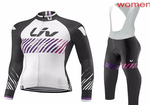 2019 Liv Pro Women Women Cycling Mangas compridas Jersey Bib Long Pants Conjuntos de roupas mtb seco rápido Racing Wear Ropa Ciclismo 304517C3782196