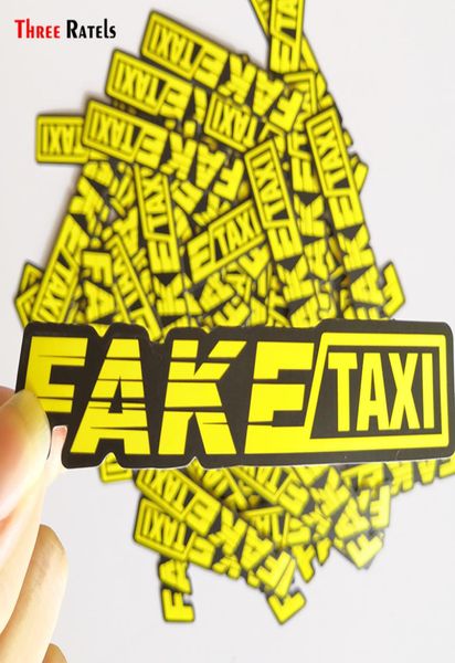 Três Ratels 50pcs Logo Amarelo de Táxi Fake PVC PVC Wailk Window Laptop Trounk Auto Motocicleta Adesivo e Decals7046560