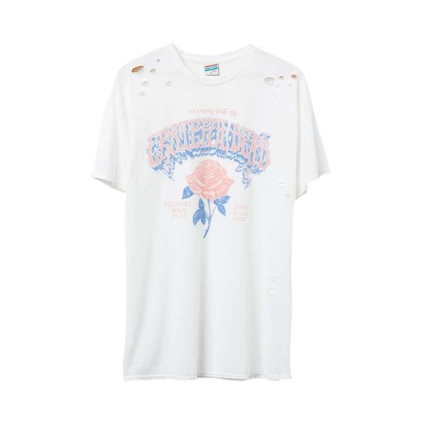 Armadio del cibo spazzatura Grateful Dead Rose Flea Market T-shirt distrutto