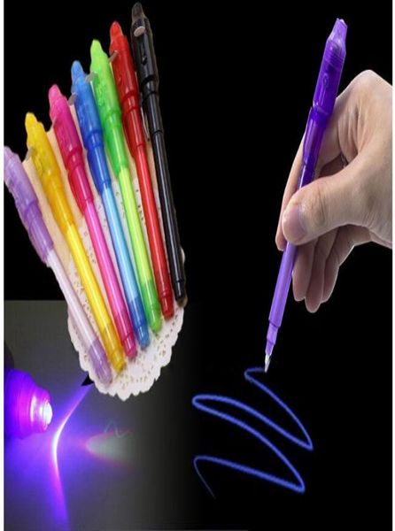 Big Head Luminous Light Pen Magic Purple 2 in 1 UV Schwarzlicht Kombination Zeichnung Unsichtbares Tintenstift -Lernbildungspädagogik Spielzeug für Child2887270