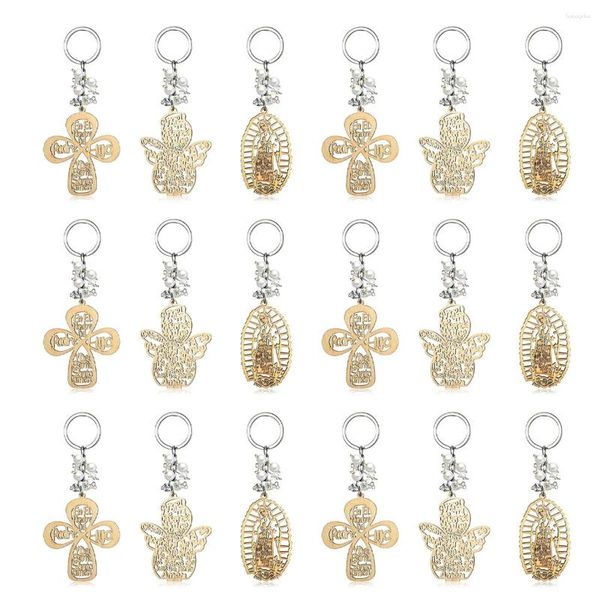 Ganci 18 pezzi Battesimo favorisce il baby claychain in legno per il battesimo per il battesimo