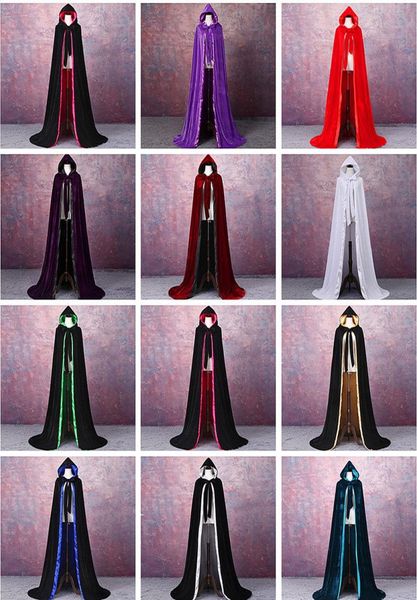 Velvet Cloak Cloak Contraspillata Costumi per matrimoni per la festa di Halloween con cappuccio Elegante Principessa Bridal Wedding Shawl8330793