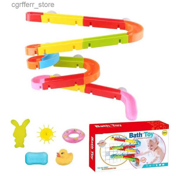 Giocattoli da bagno per bambini giocattolo per diapositive per vano da bagno 39pcs per bambini set giocattolo set fai -da -te slide slide baling bind bind bloccante set di bloccanti di piste d'acqua L48