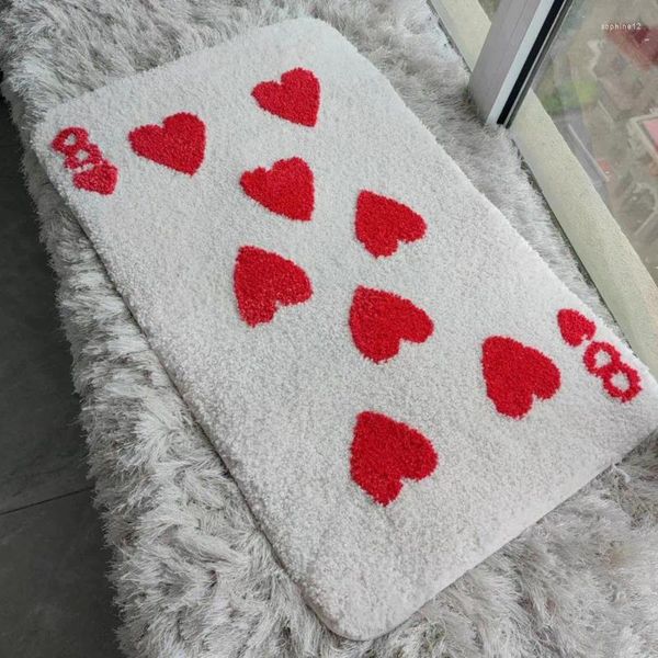 Ковры сердец 8 покерная форма прямоугольная ковров с ковриками мягкие впитывающие наборы