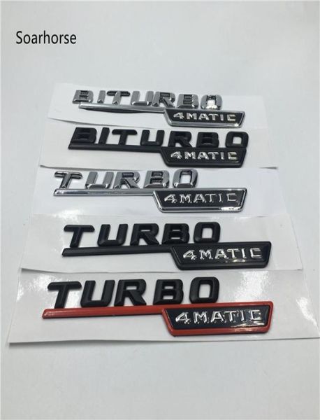 Biturbo Turbo 4matic Emblem Badge Letters Auto Fender Fender Adesivi per Mercedes Benz AMG 4 MATIC3701694