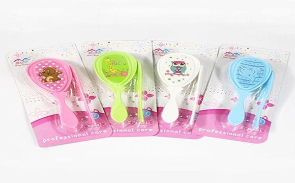 2PCSset recém -nascido Baby Cartoon Hair Pincel macio pente de cabeceira de cabeça massager de massa infantil infantil Crianças de cabelo Cabelo escova de cabelo Comb9905633