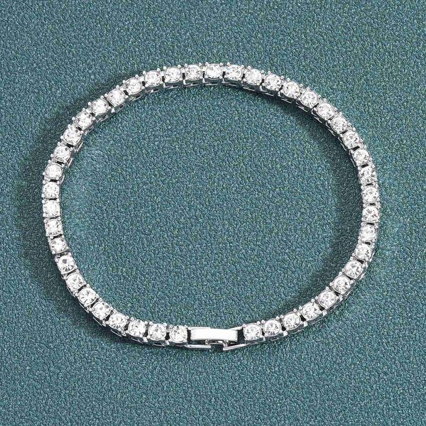 Bracelete Hip Hop 3mm 4mm 5mm 6mm Liga de liga de diamante de diamante de cadeias de malha Pulseira de hip hop personalizada para homens e mulheres Casal S925