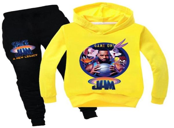 Kleidungssets 2022 Kids Movie Space Jam 2 Mädchen Jungen Autumn Cartoon Sportanzug Hoodies Tshirtpants 2pcs Tracksuiten 216Y5485121