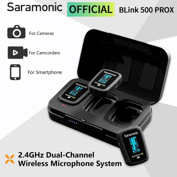 Microfoni Saramonic Blink500 Prox Wireless Lapel Microfono per cellulare Smartphone per iPhone PC Android DSLR YouTube Streaming